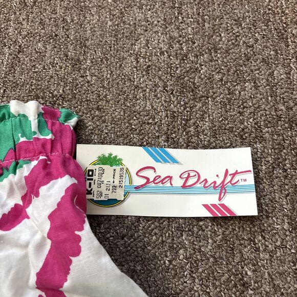 New Vintage 80s 90s SEA DRIFT Cotton Blue Tropical Swim Trunks Shorts L NOS VTG - Picture 5 of 12